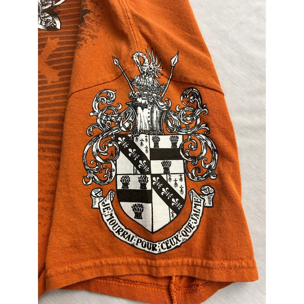 MMA Elite Mens Orange Redemption Cross Graphic T-Shirt Y2K Gothic Size Large - Picture 5 of 8